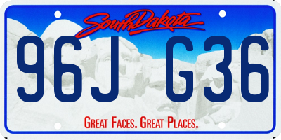 SD license plate 96JG36