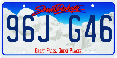 SD license plate 96JG46