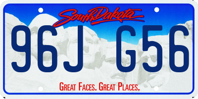 SD license plate 96JG56