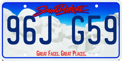 SD license plate 96JG59