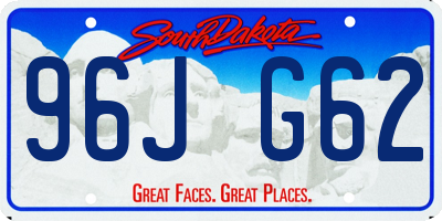 SD license plate 96JG62