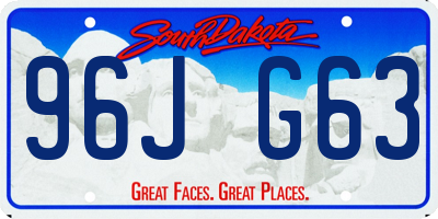 SD license plate 96JG63