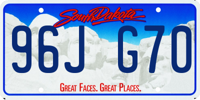 SD license plate 96JG70