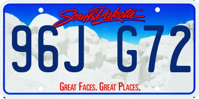 SD license plate 96JG72