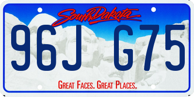 SD license plate 96JG75