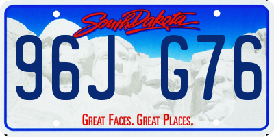 SD license plate 96JG76