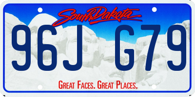 SD license plate 96JG79
