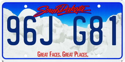 SD license plate 96JG81