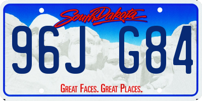 SD license plate 96JG84