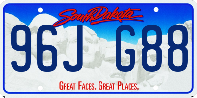 SD license plate 96JG88