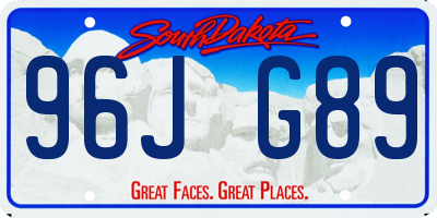 SD license plate 96JG89