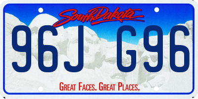 SD license plate 96JG96