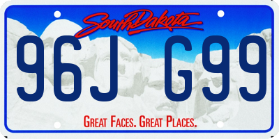 SD license plate 96JG99