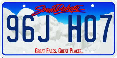 SD license plate 96JH07