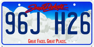 SD license plate 96JH26