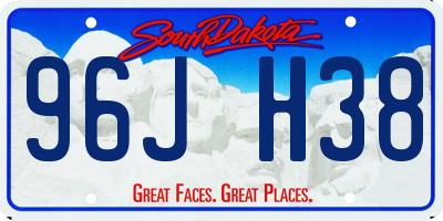 SD license plate 96JH38