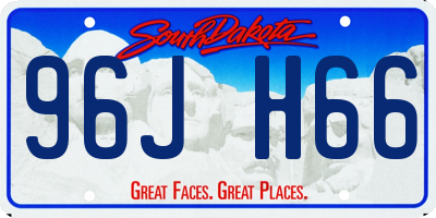 SD license plate 96JH66