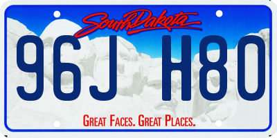 SD license plate 96JH80
