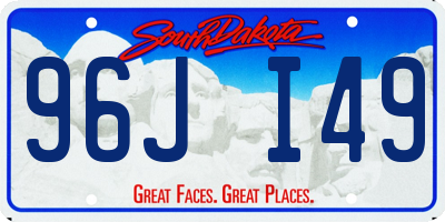 SD license plate 96JI49