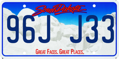 SD license plate 96JJ33