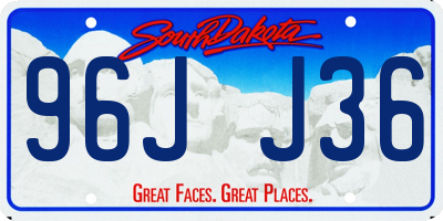 SD license plate 96JJ36