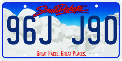 SD license plate 96JJ90