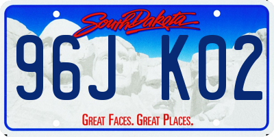 SD license plate 96JK02