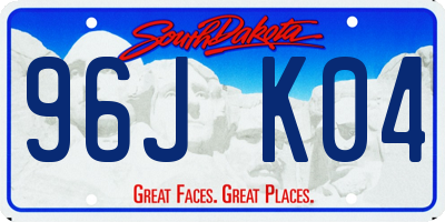 SD license plate 96JK04