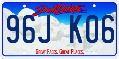 SD license plate 96JK06