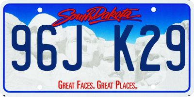 SD license plate 96JK29