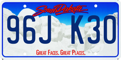 SD license plate 96JK30