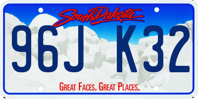 SD license plate 96JK32