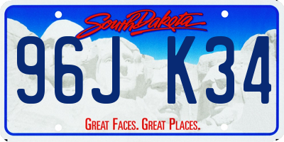 SD license plate 96JK34
