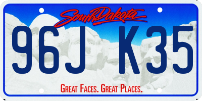 SD license plate 96JK35