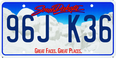 SD license plate 96JK36