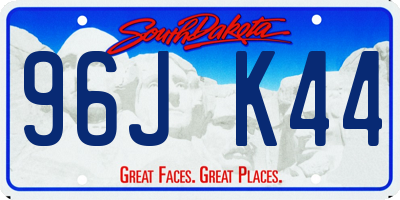 SD license plate 96JK44