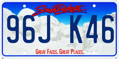 SD license plate 96JK46