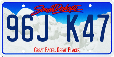SD license plate 96JK47