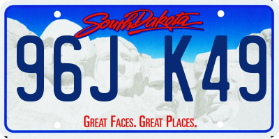 SD license plate 96JK49