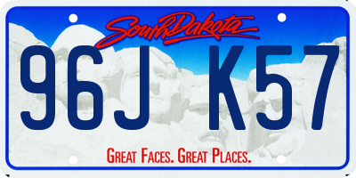 SD license plate 96JK57