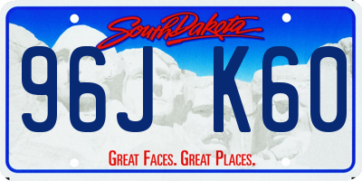 SD license plate 96JK60