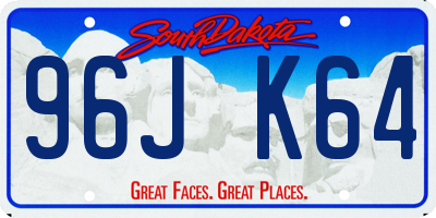 SD license plate 96JK64