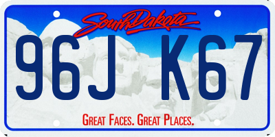SD license plate 96JK67