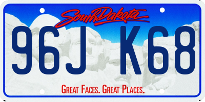 SD license plate 96JK68