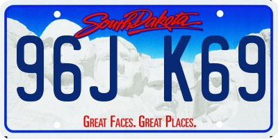 SD license plate 96JK69