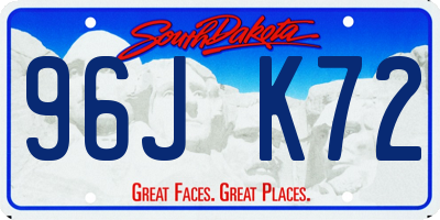 SD license plate 96JK72