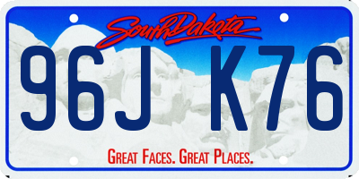 SD license plate 96JK76