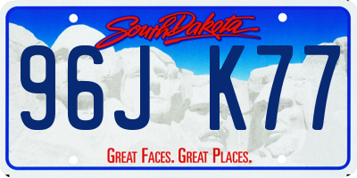SD license plate 96JK77