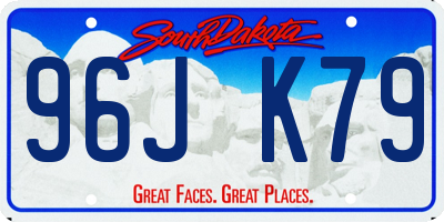 SD license plate 96JK79
