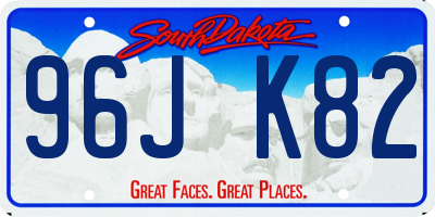SD license plate 96JK82